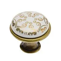 Ручка мебельная керамика кнопка GP-0728-J4-C (золотой орнамент) — купить оптом и в розницу в интернет магазине GTV-Meridian.