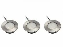 Комплект из 3-х точечных встраиваемых светодиодных светильников Barri PLUS 3*1,5W, 220V, холодный свет — купить оптом и в розницу в интернет магазине GTV-Meridian.
