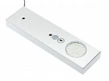 Точечный накладной светодиодный светильник для шкафа RONDA с датчиком движения, 12V, холодный свет, длина 218 мм, алюминий — купить оптом и в розницу в интернет магазине GTV-Meridian.